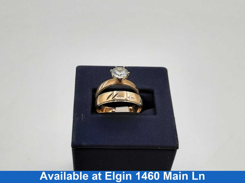 Ring - Engagement Set - Yellow Gold 14k (.585) 6.1 grams Size 8