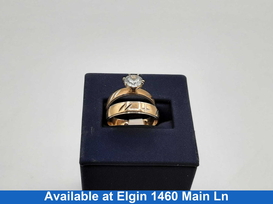 Ring - Engagement Set - Yellow Gold 14k (.585) 6.1 grams Size 8