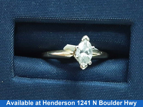 Women's Ring - Solitaire - Yellow Gold 14k (.585) 1.2 grams Size 20