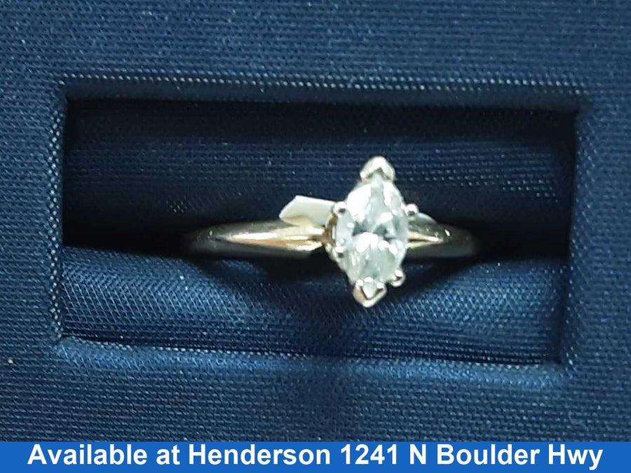 Women's Ring - Solitaire - Yellow Gold 14k (.585) 1.2 grams Size 20
