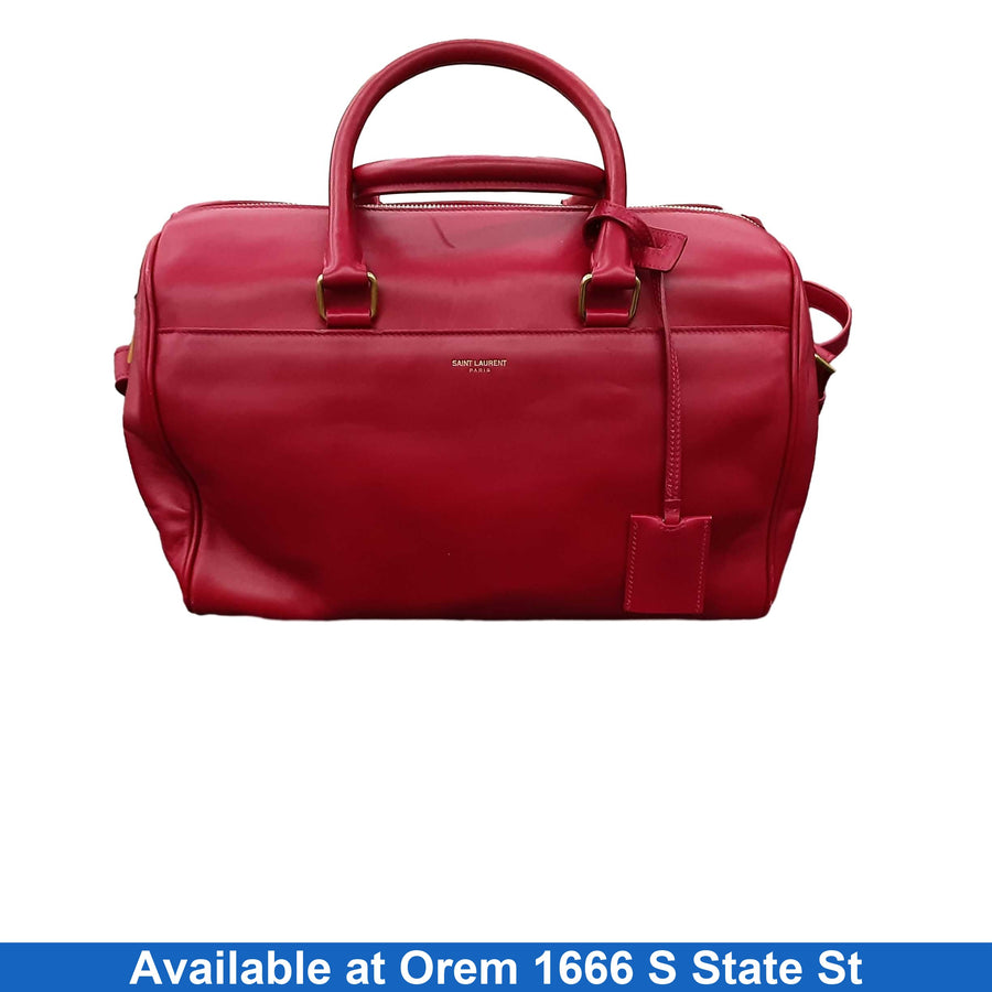 Yves Saint Laurent Pink Leather Duffle Bag Pink Purse / Handbag