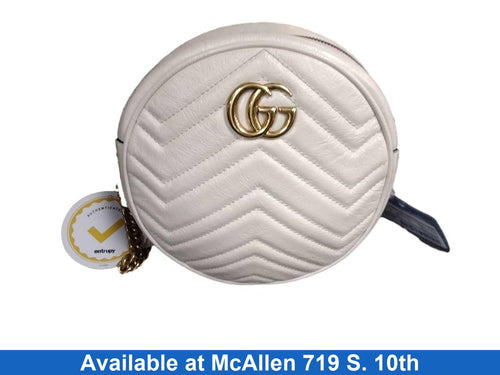 Gucci Mini Gg Round Marmont White Purse / Handbag