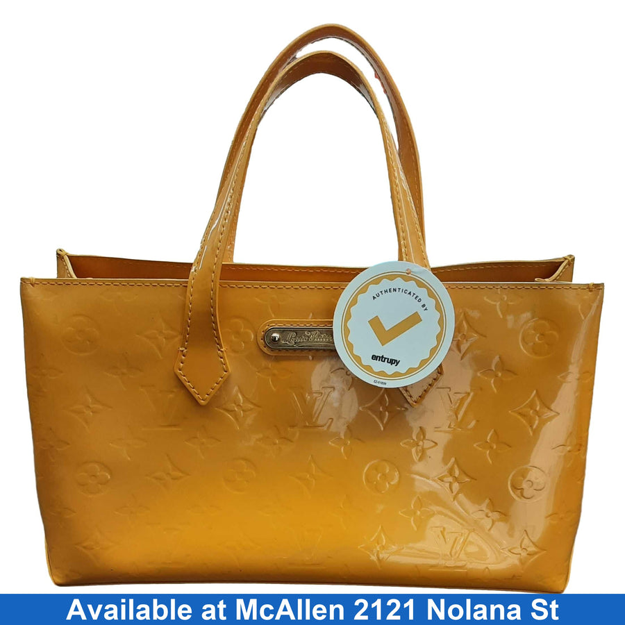 Louis Vuitton Wilshire Pm Monogram Vernis Yellow Purse / Handbag