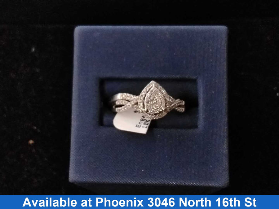 Ring - Engagement Set - White Gold 10k (.417) 2.6 grams Size 7