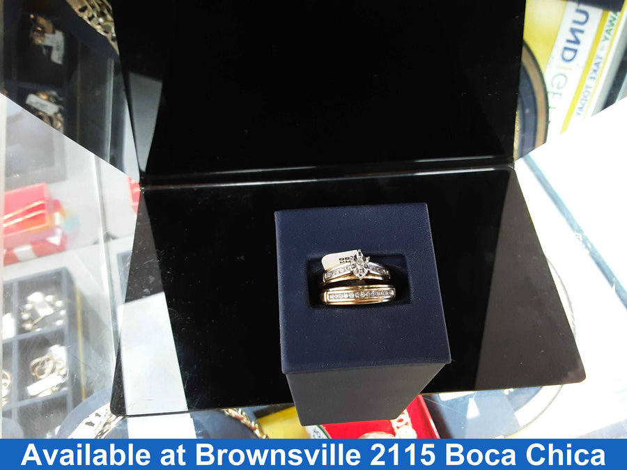 Ring - Engagement Set - Yellow Gold 10k (.417) 3.7 grams Size 6.5