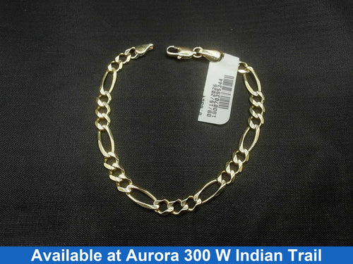 Figaro Bracelet - Yellow Gold 14k (.585) 4.7 grams 6 inch