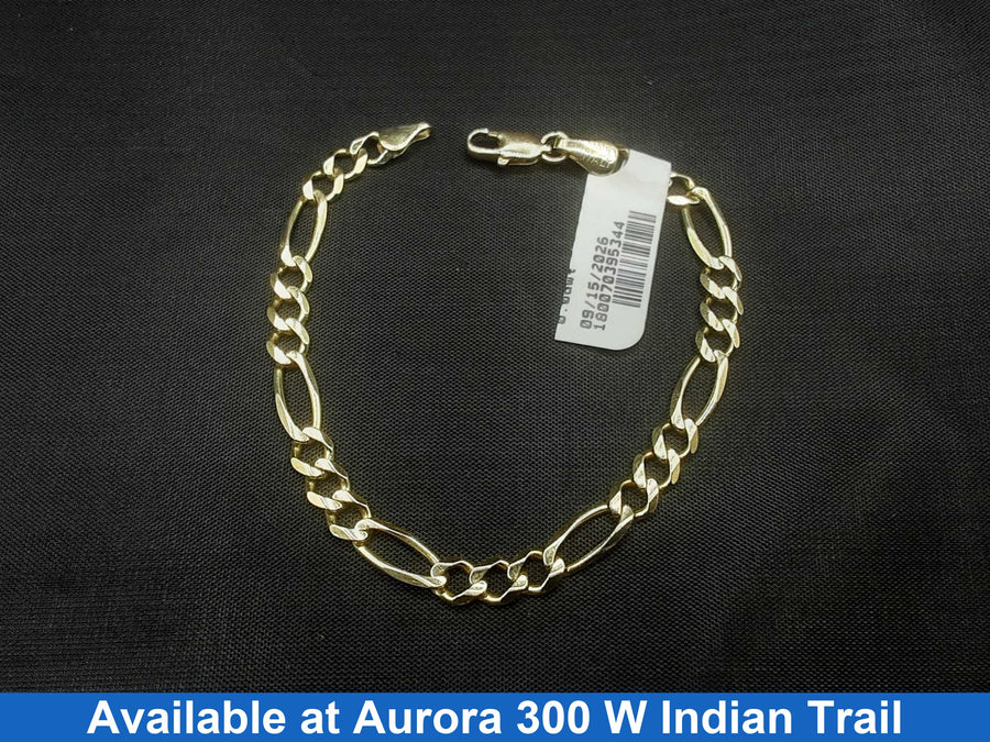 Figaro Bracelet - Yellow Gold 14k (.585) 4.7 grams 6 inch