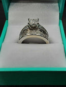 Ring - Engagement Set - White Gold 14k (.585) 9.1 grams Size 6.5