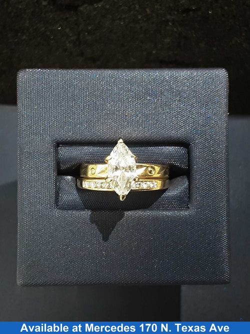 Ring - Engagement Set - Yellow Gold 10k (.417) 3.2 grams Size 8
