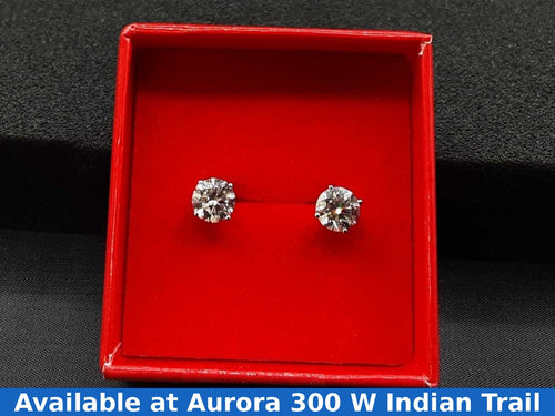 Double Stud Earring - White Gold 14k (.585) 1.5 grams