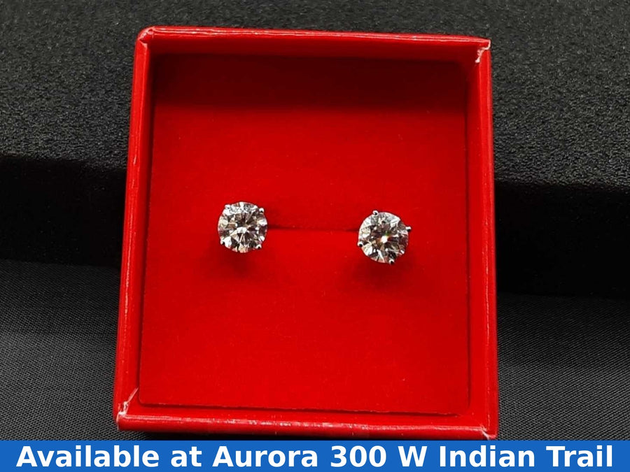 Double Stud Earring - White Gold 14k (.585) 1.5 grams