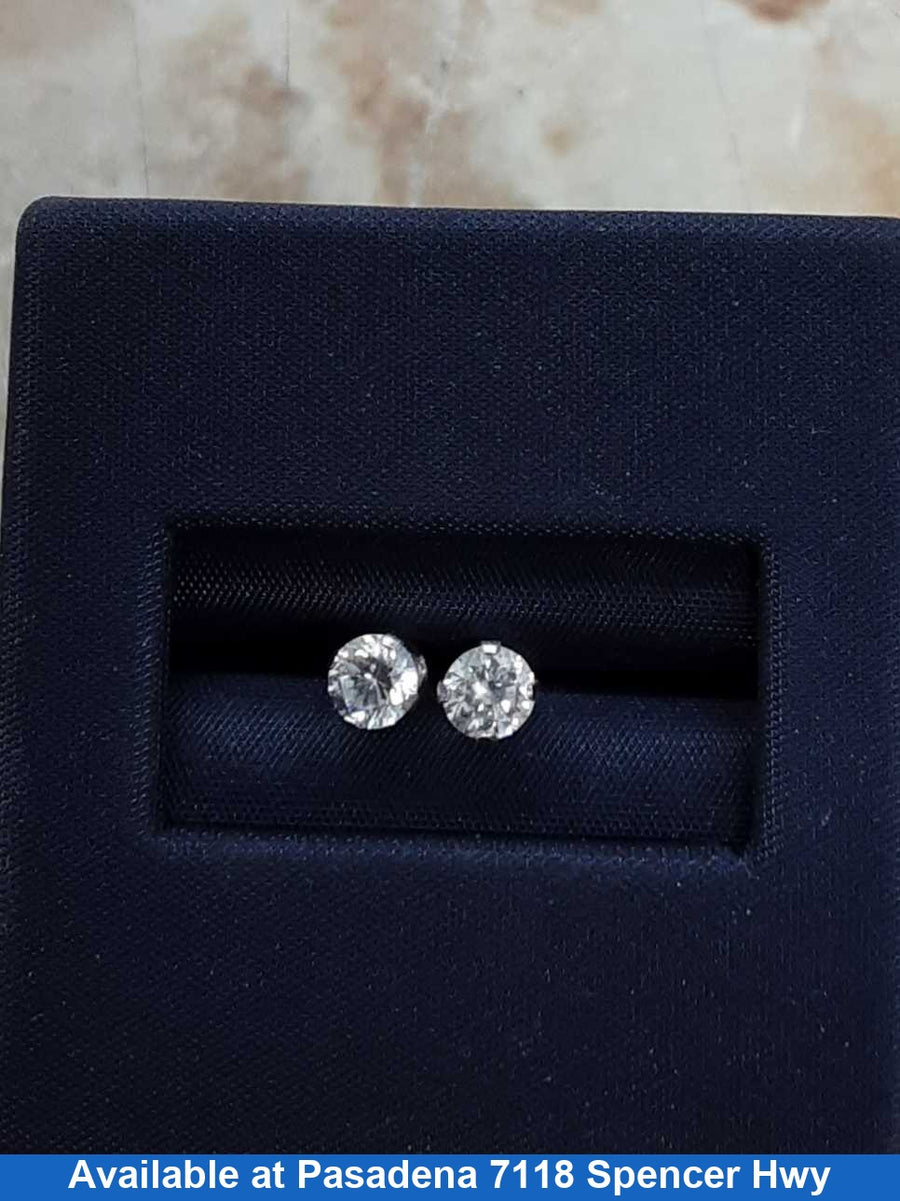 Double Stud Earring - White Gold 14k (.585) 0.7 grams