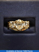 Women's Ring - Solitaire - Yellow Gold 14k (.585) 6.4 grams Size 20