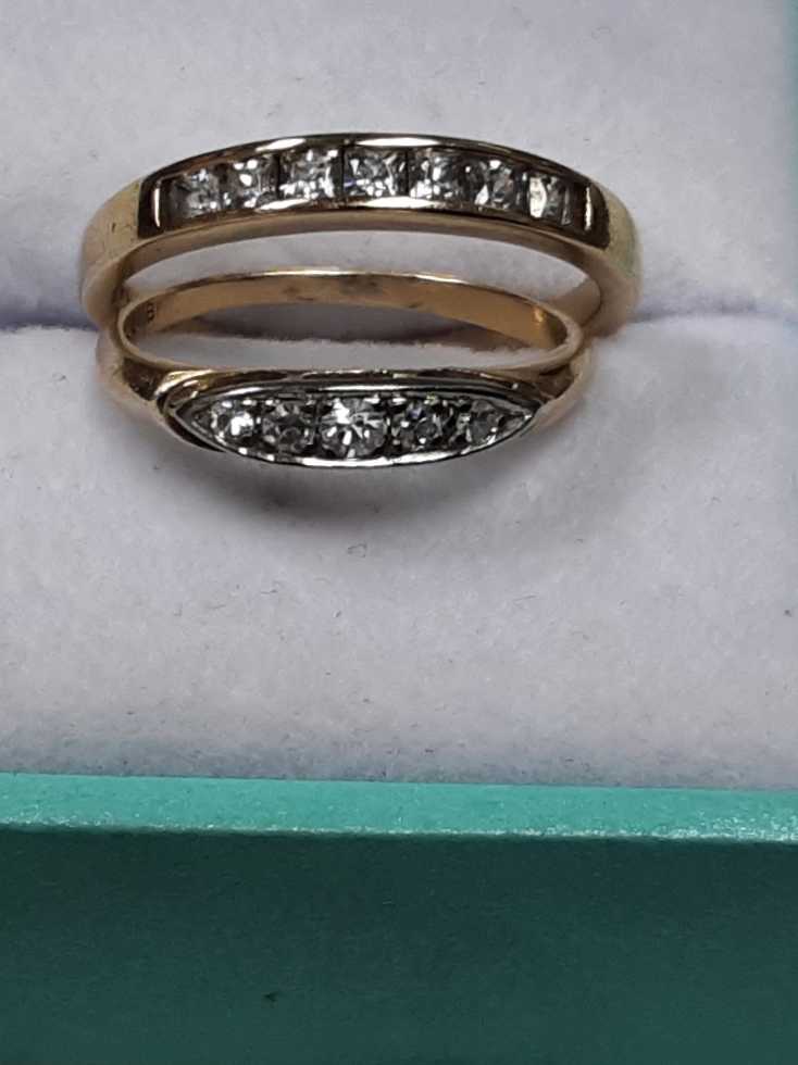 Ring - Wedding Set - Yellow Gold 14k (.585) 3.3 grams Size 6