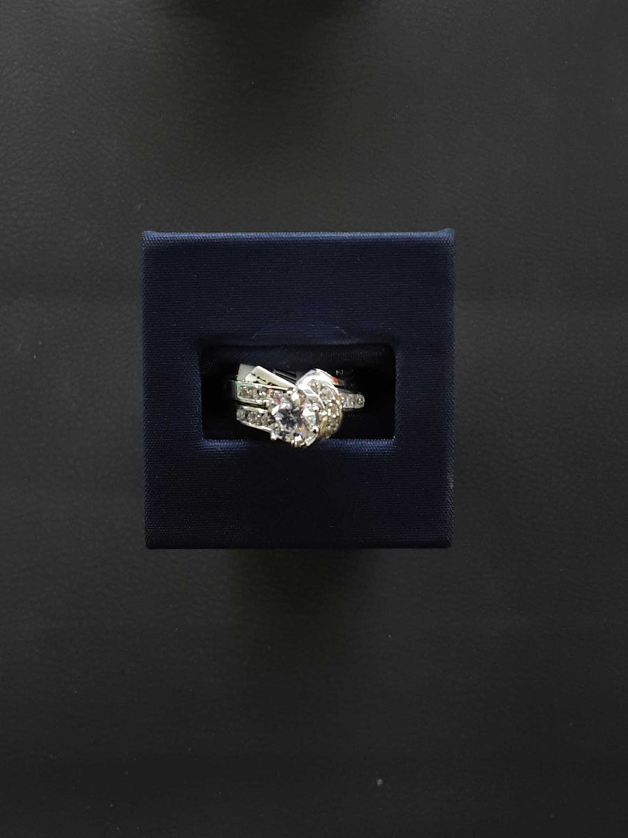 Ring - Engagement Set - White Gold 14k (.585) 4.3 grams Size 7.5