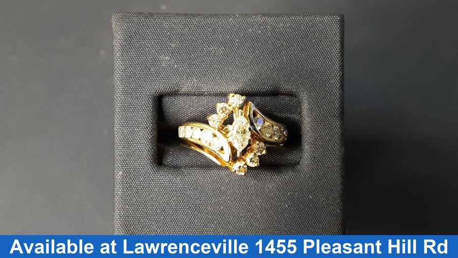 Ring - Engagement Set - Yellow Gold 14k (.585) 5.7 grams Size 5