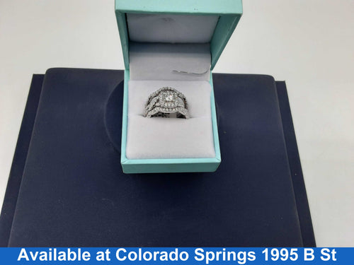 Ring - Wedding Set - White Gold 14k (.585) 8.2 grams Size 6
