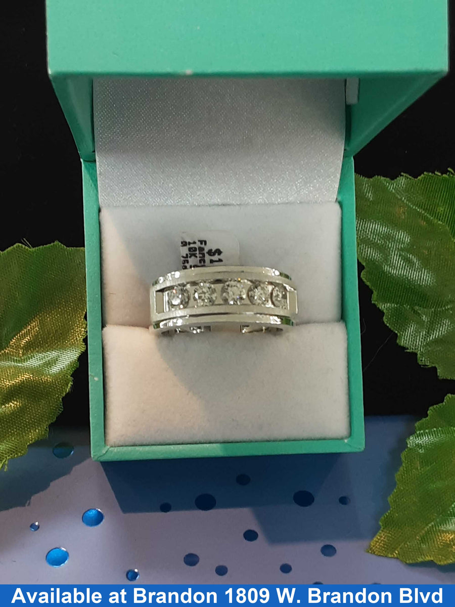 Ring - Wedding Band - White Gold 10k (.417) 9.1 grams Size 9