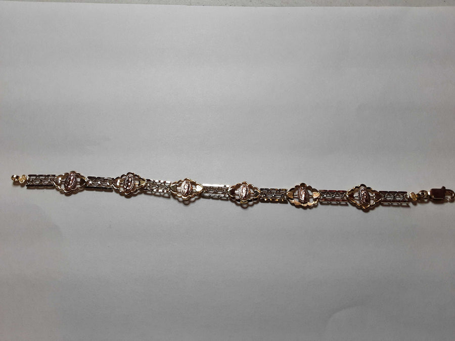 Bracelet - Tricolor Gold 14k (.585) 7 grams 7 inch