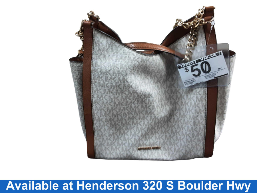 Michael Kors Newburry Chain Shoulder Bag Brown Purse / Handbag