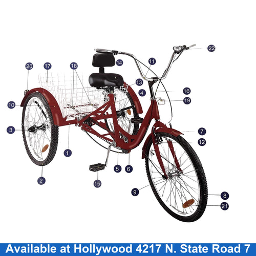 Imisat Tjmgn-v1 Red Tricycle Bike