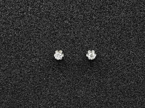 Double Stud Earring - White Gold 14k (.585) 1.1 grams