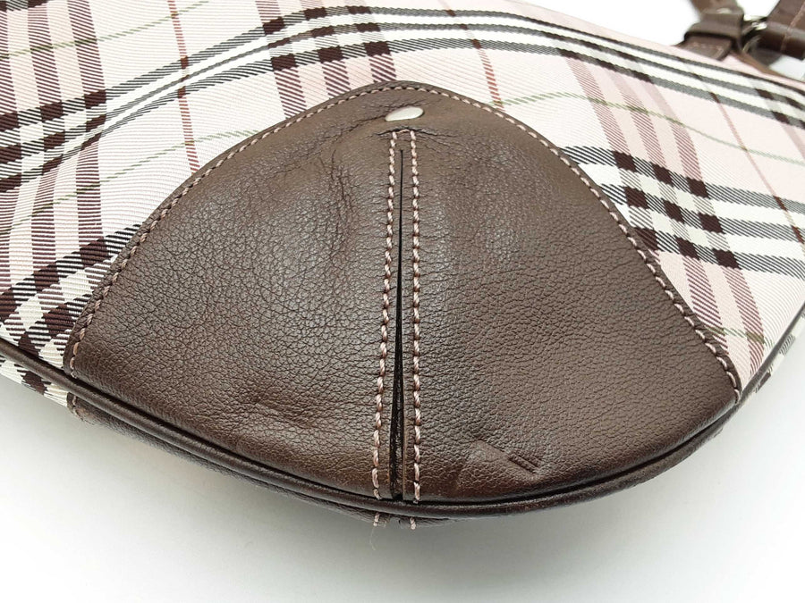 Burberry Blue Label Shoulder Bag In Pink Nova Check & Brown Leather Fw0826lezdu