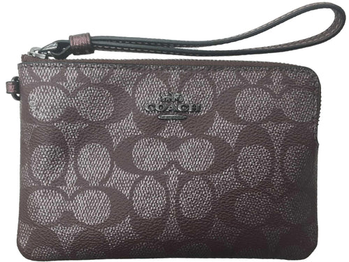 Coach Large Corner Zip Wristlet Purple Wallet