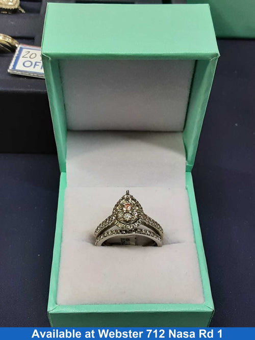 Ring - Engagement Set - White Gold 10k (.417) 5.3 grams Size 6.5
