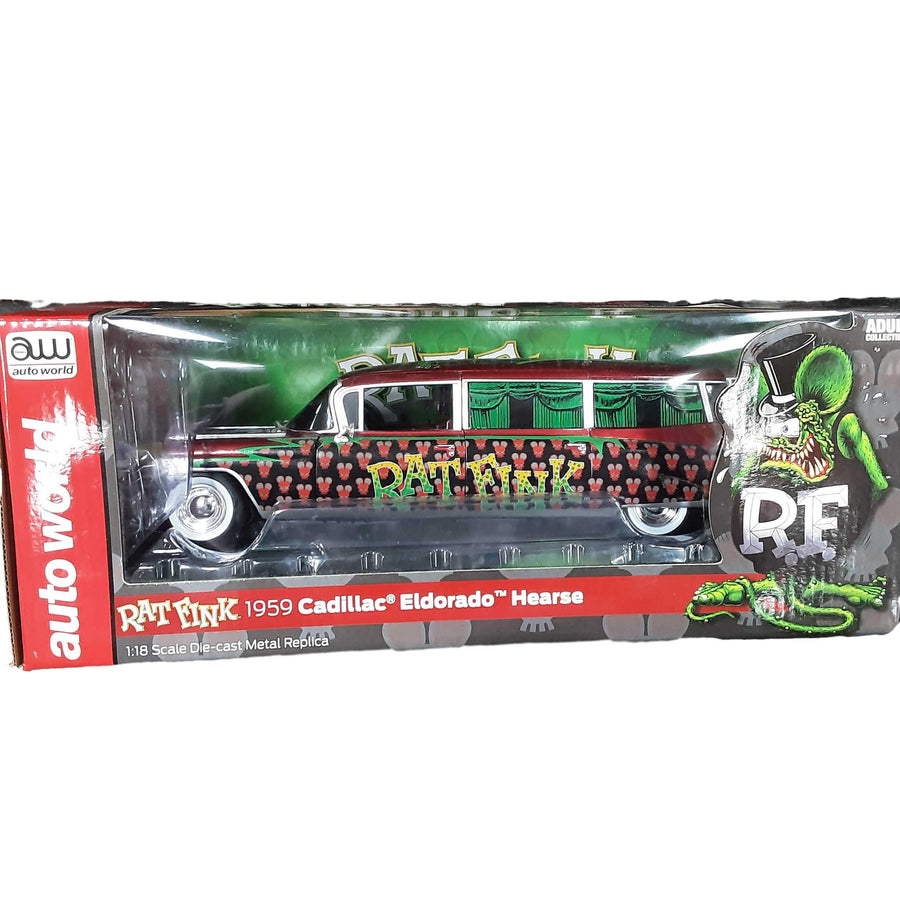 Auto World Rat Fink 1959 Cadillac Eldorado Hearse Red Other Collectible