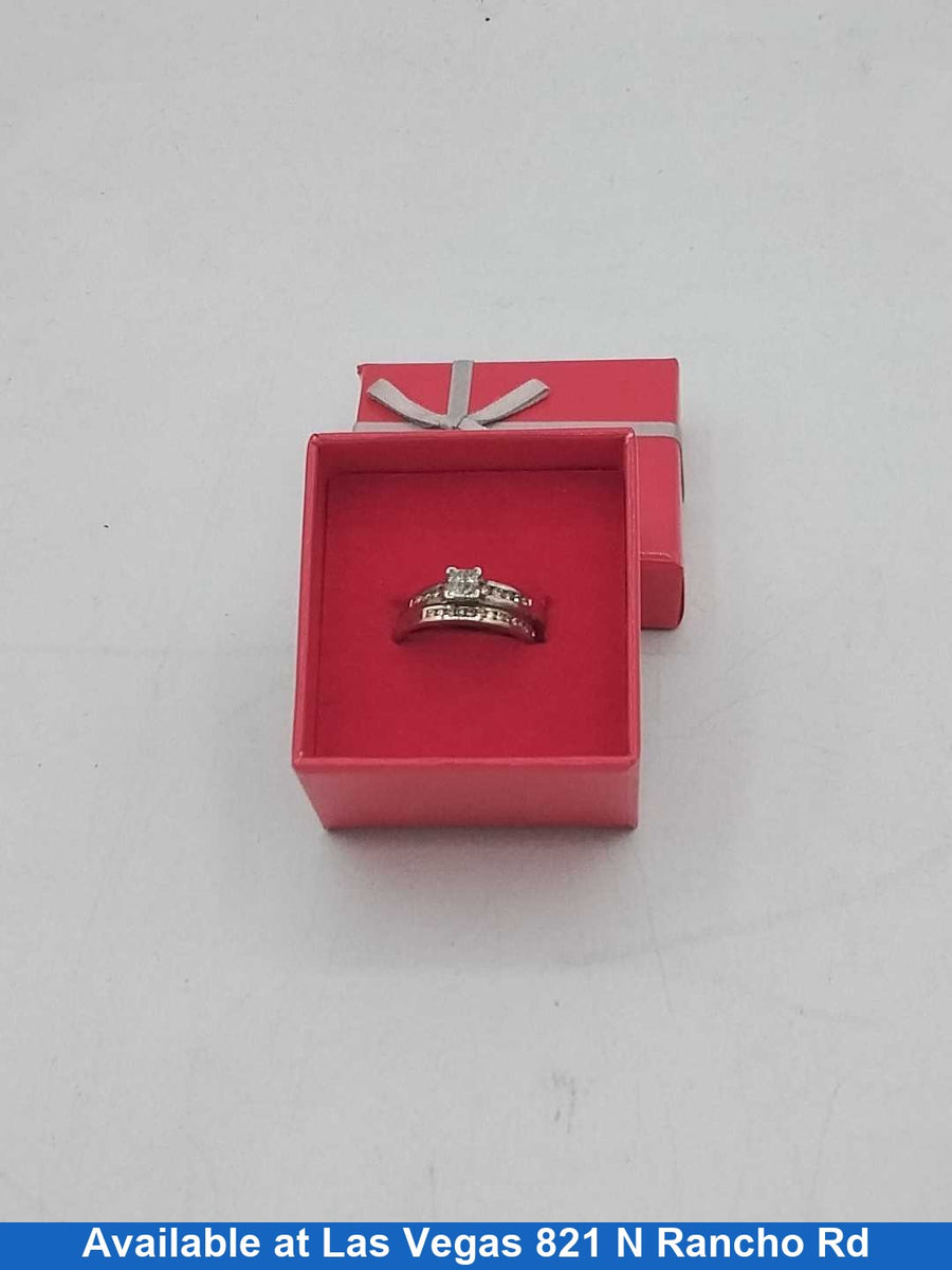Ring - Engagement Set - White Gold 10k (.417) 3.1 grams Size 5.5