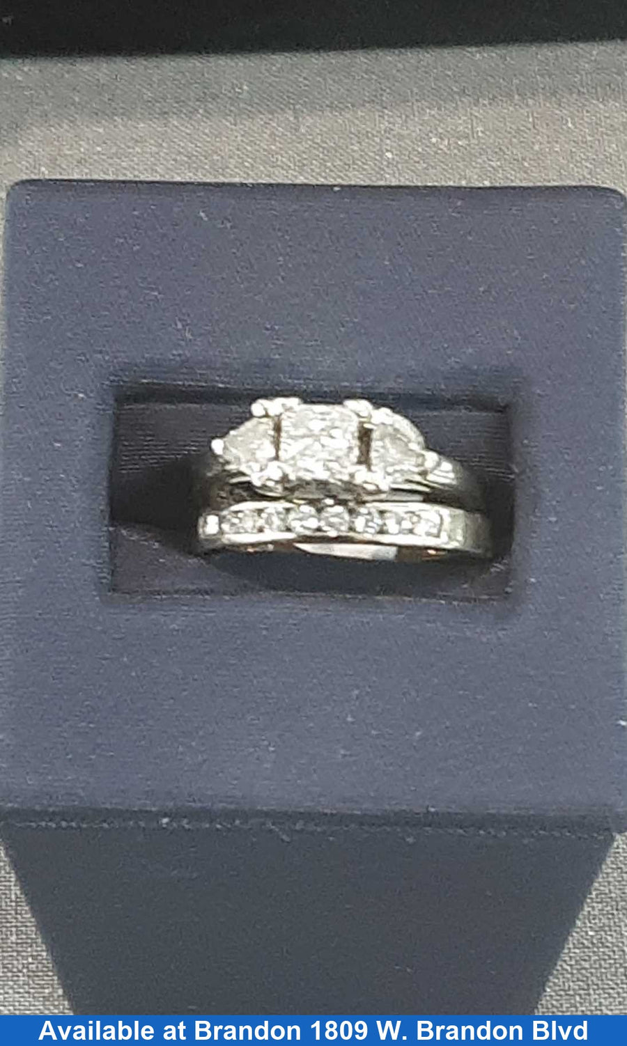 Ring - Engagement Set - White Gold 14k (.585) 6.2 grams Size 6.5
