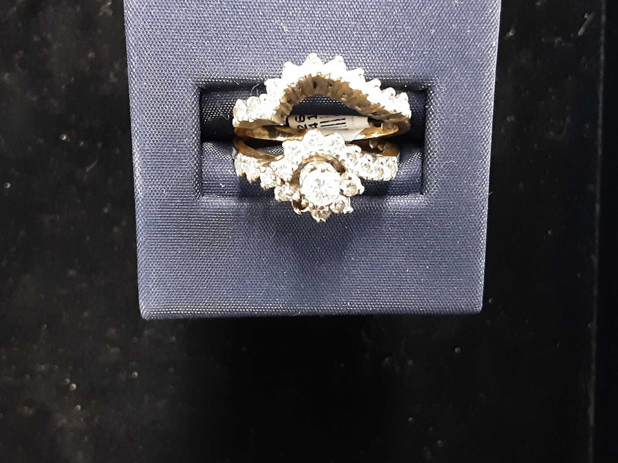 Ring - Engagement Set - Yellow Gold 14k (.585) 6.4 grams Size 6.5