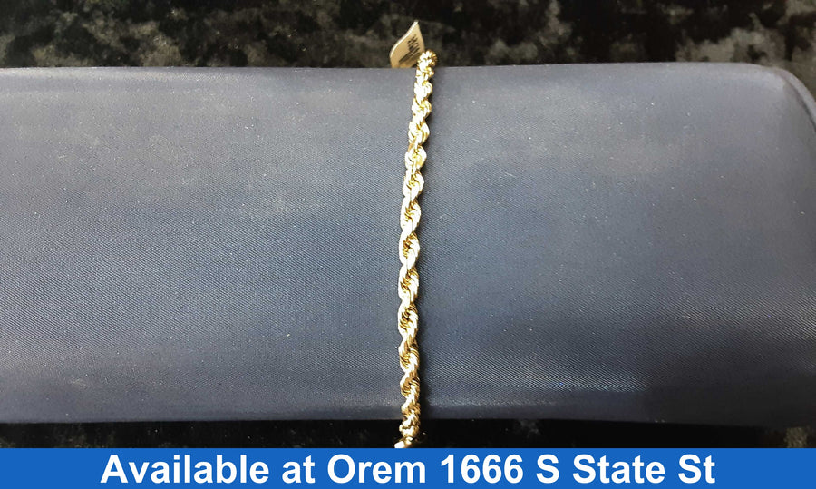 Rope Bracelet - Yellow Gold 14k (.585) 8.6 grams 8 inch