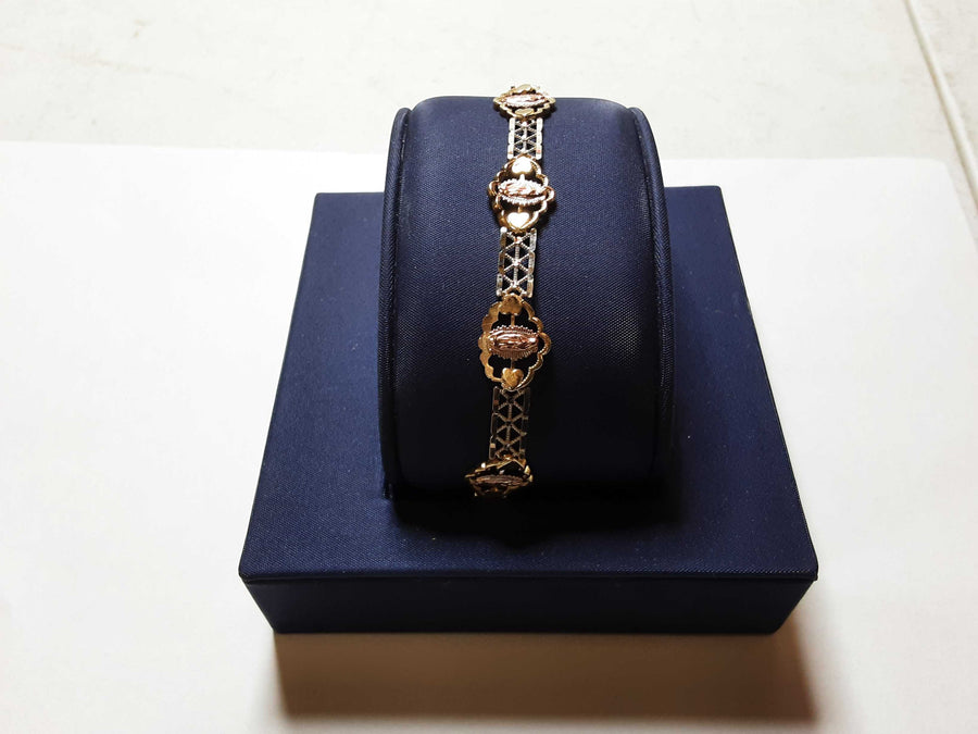 Bracelet - Tricolor Gold 14k (.585) 7 grams 7 inch