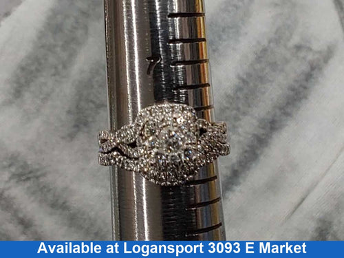 Ring - Wedding Set - White Gold 14k (.585) 5.5 Grams Size 8