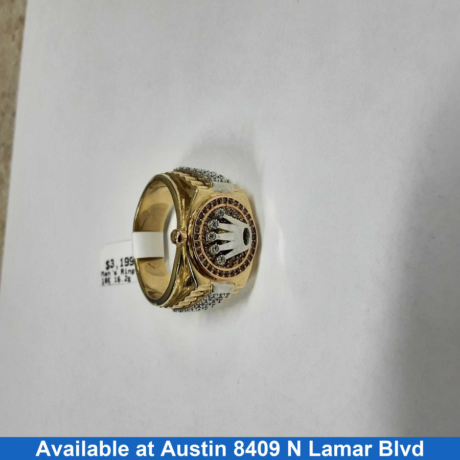 Men's Ring - Yellow Gold 18k (.750) 16.2 grams Size 9.5