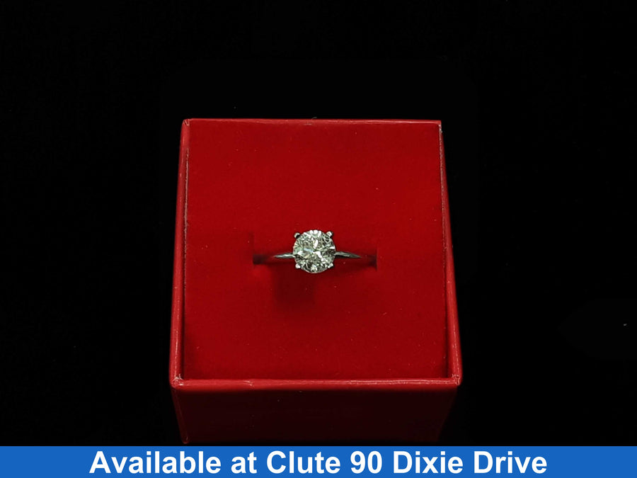 Women's Ring - Solitaire - White Gold 14k (.585) 2.1 grams Size 7.5