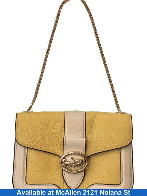 Coach Georgie Saddle Shoulder Bag Yellow Purse / Handbag