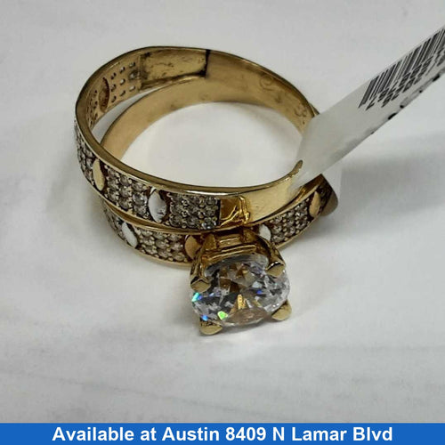 Ring - Engagement Set - Yellow Gold 14k (.585) 4.5 grams Size 8