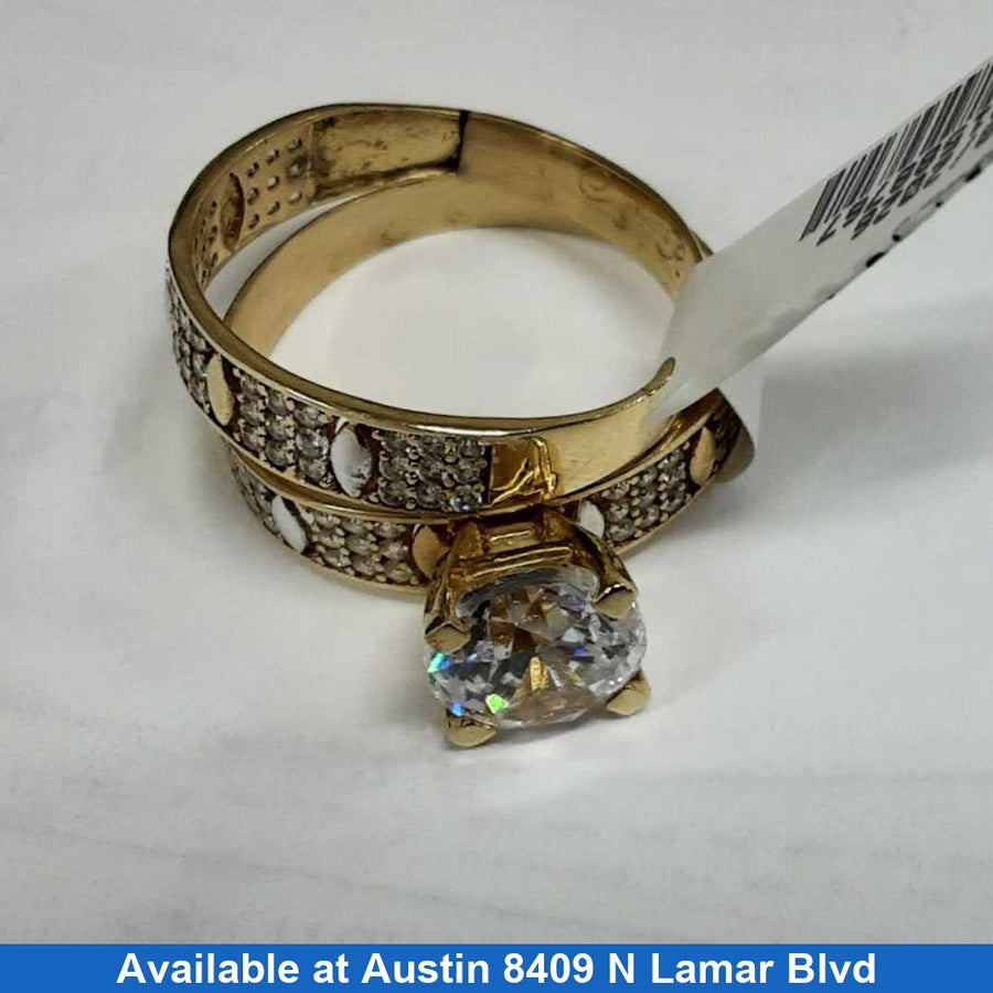 Ring - Engagement Set - Yellow Gold 14k (.585) 4.5 grams Size 8
