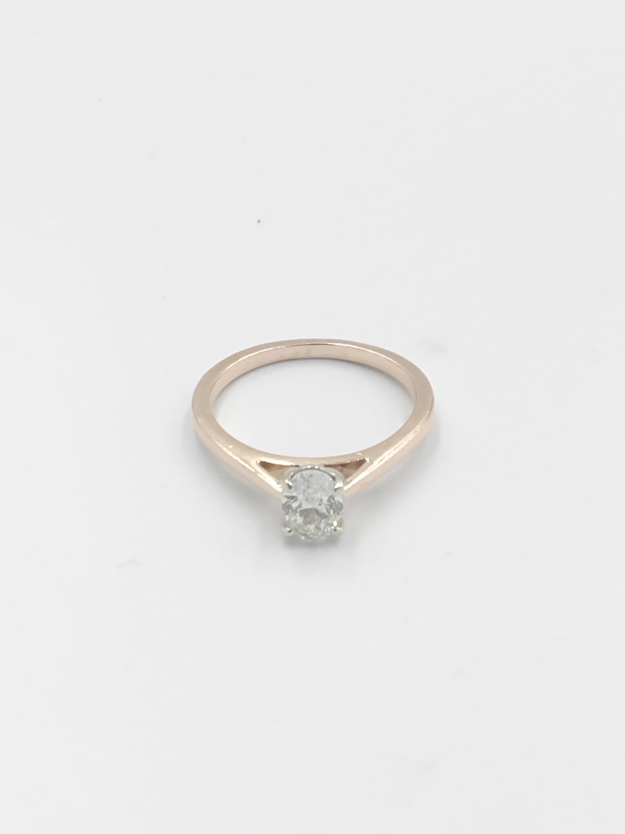 Women's Ring - Solitaire - Yellow Gold 14k (.585) 3.3 grams Size 8.5