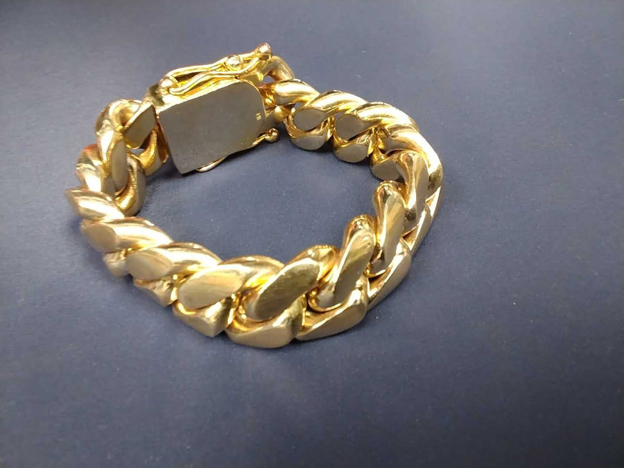 Cuban Link Bracelet - Yellow Gold 10k (.417) 308.2 grams 9 inch