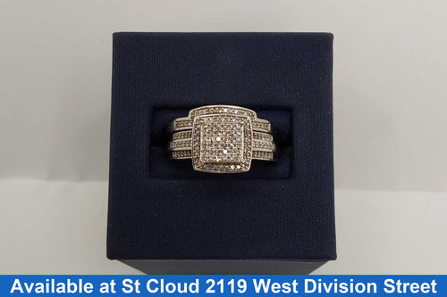 Ring - Engagement Set - White Gold 10k (.417) 5 grams Size 7.5