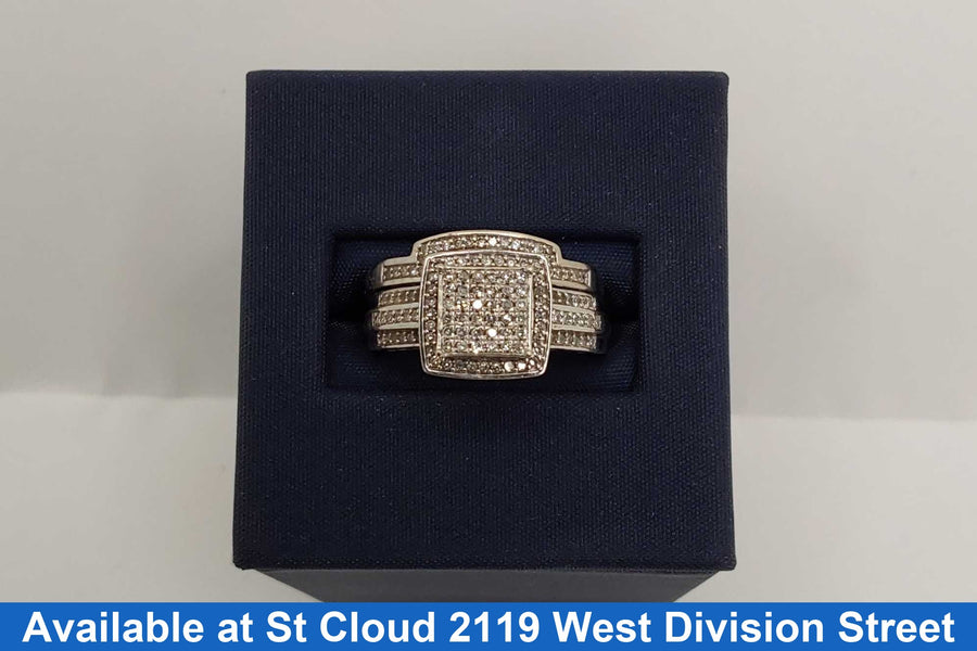 Ring - Engagement Set - White Gold 10k (.417) 5 grams Size 7.5