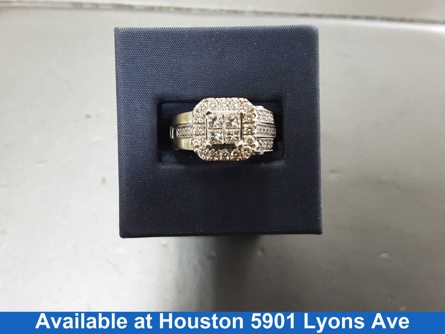 Ring - Engagement Set - White Gold 14k (.585) 8.9 grams Size 7