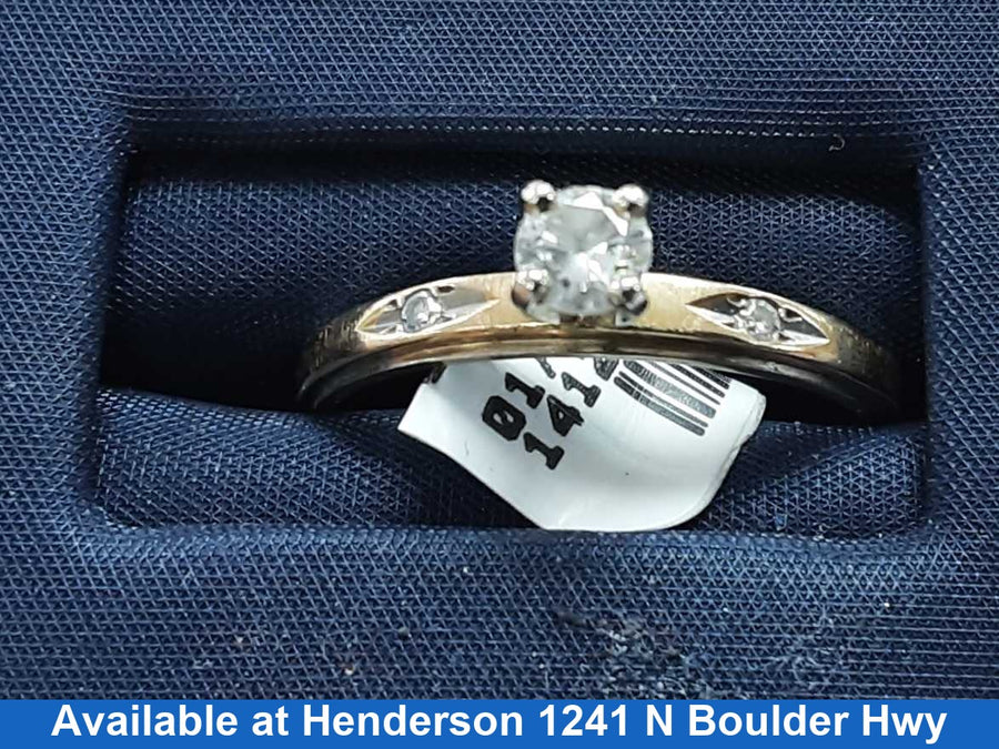 Women's Ring - Solitaire - Yellow Gold 14k (.585) 1.9 grams Size 20