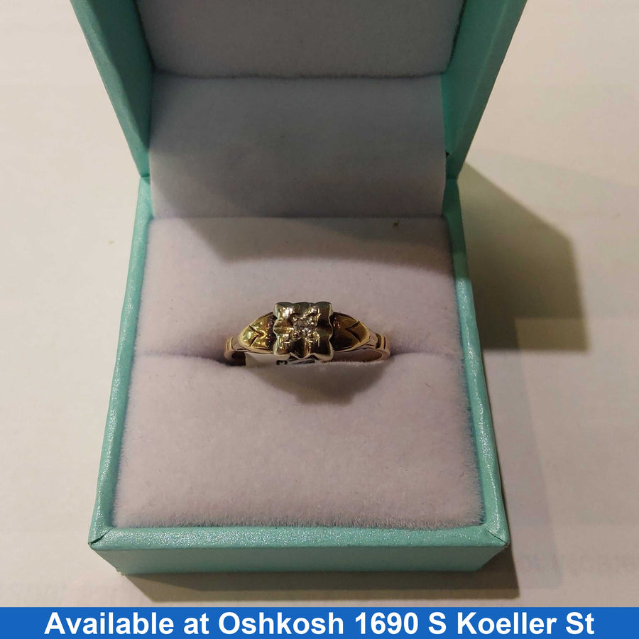 Women's Ring - Solitaire - Yellow Gold 14k (.585) 2 grams Size 9