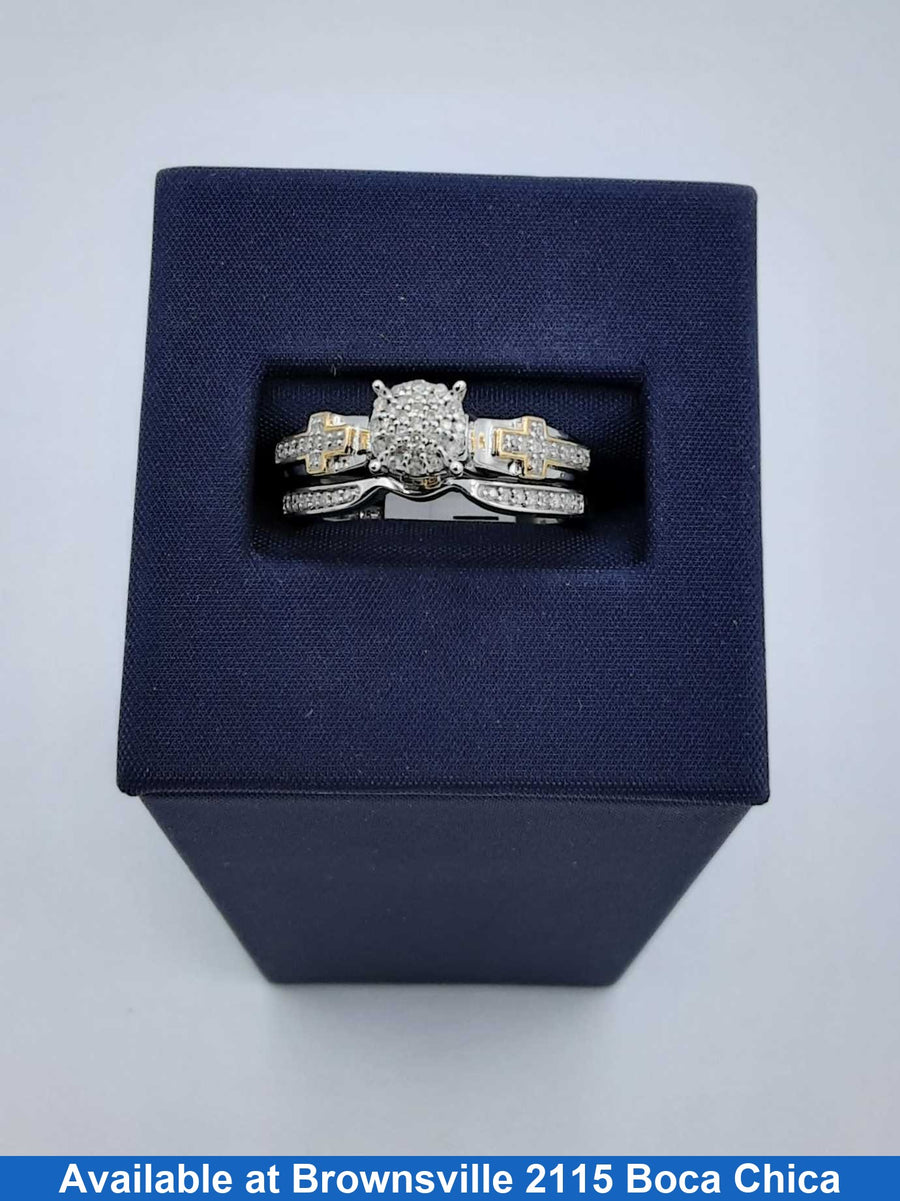 Ring - Engagement Set - Silver 4.6 grams Size 20