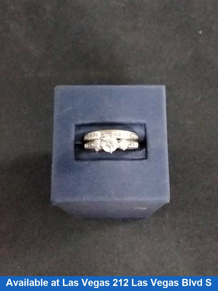 Ring - Engagement Set - White Gold 14k (.585) 5.8 grams Size 4.5